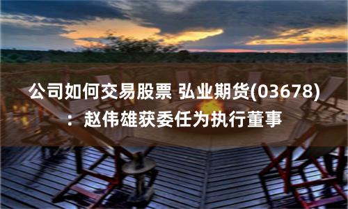 公司如何交易股票 弘业期货(03678)：赵伟雄获委任为执行董事