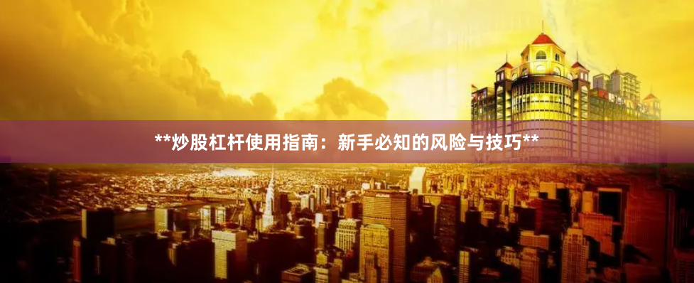 **炒股杠杆使用指南：新手必知的风险与技巧**